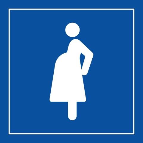 LOT DE 2 - PICTOGRAMME - ACCÈS PRIORITÉ FEMMES ENCEINTES - ISO 7001 125 X 125 MM PVC 2 MM BLEU