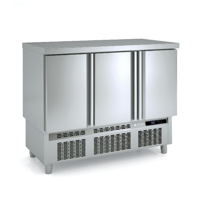 Meuble compact 700 adossé positif - 3 portes pleines - hauteur 950 mm - MFC-140 - capacité 399L - température (-2°C à +8°C)_0