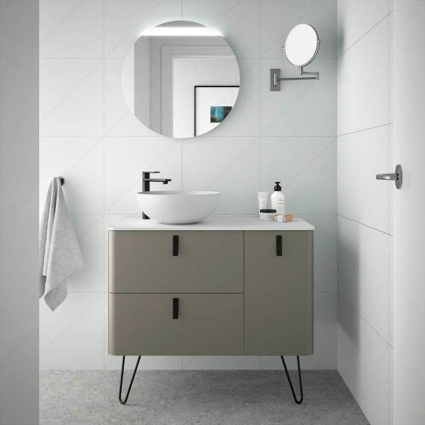 MEUBLE DE SALLE DE BAIN UNIIQ 900 DROITE MOKA MAT - SALGAR 24608