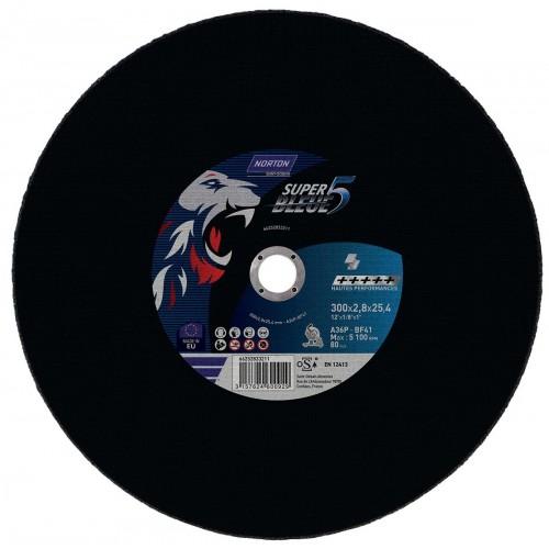 MEULES DE TRONÇONNAGE PLATE SUPER BLEUE 5 METAL - 356 X 3 X 25.4 MM NORTON