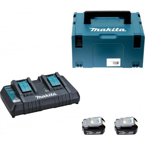 PACK ÉNERGIE 18V 4 AH (2 BATTERIES + 1 CHARGEUR DOUBLE) EN COFFRET MAKITA