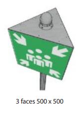 Panneau point de rassemblement - Jesignale - Dimensions multiples - 3 et 4 faces classe 1_0