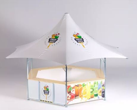 Pavillon hexagonal - Forme étoile - Toit PVC contemporain permettant une meilleure luminosité_0