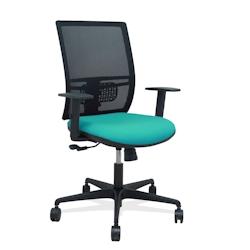 Piqueras y Crespo Silla Yunquera sincro malla negra bali turquesa brazo regulable - bleu multi-matériau 400SM840B39B10B68R65_0