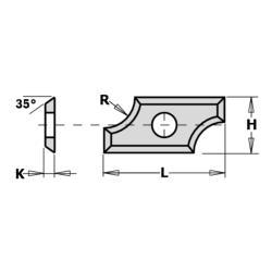 PLAQUETTES CARBURE 19.5X9X1.5 ; RAYON 5MM (BOITE DE 10)