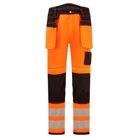 PORTWEST PW306 PANTALON PW3 STRETCH HOLSTER HAUTE-VISIBILITÉ ORANGE/NOIR - TAILLE 40 - STANDARD