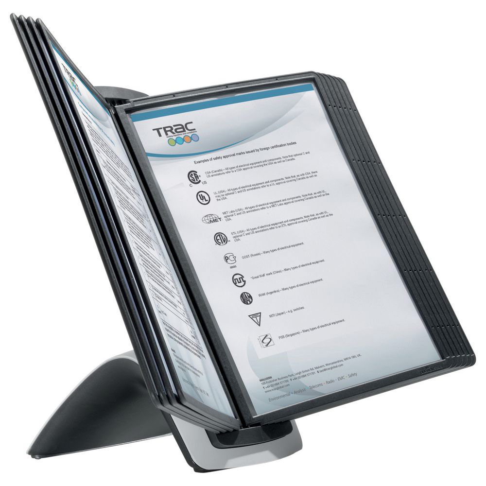 PUPITRE DE PRESENTATION DURABLE SHERPA STYLE TABLE - 10 POCHETTES A4 - DIM L36,7 X H13,1 X P28,7 CM - NOIR