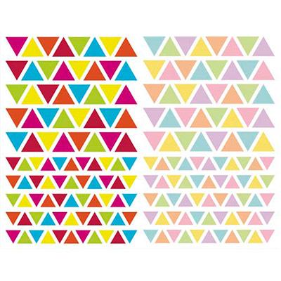 SACHET DE 4 PLANCHES 10,5X16CM, 380 GOMMETTES INITIAL TRIANGLE COULEURS VIF/PASTEL ASSORTIES