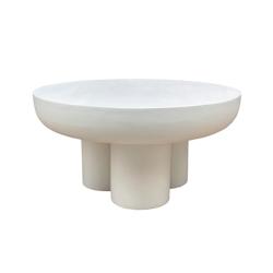 SIT Möbel Table basse Ø 70 cm | Plateau rond avec 3 pieds | Enduit blanc naturel à la chaux | L 70 x P 70 x H 35 cm | 14981-10 - blanc 14981-10_0