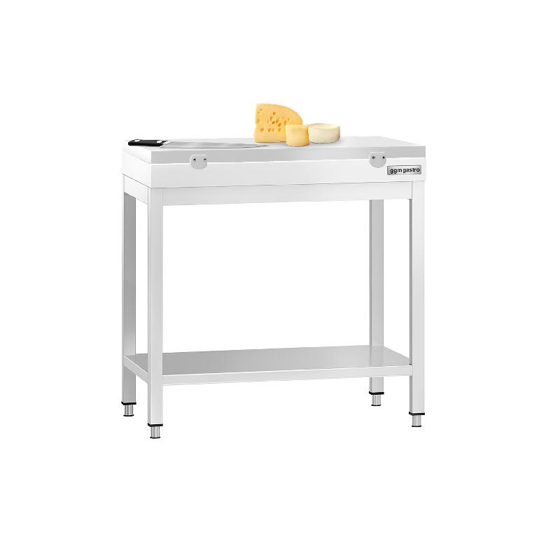 Table inox de découpe avec plan blanc - Profondeur 700 mm | Ggm - 700_0