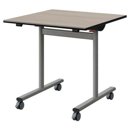 TABLE MALIBU RAB. 80X80 T6 DL ST ANTIB ACACIA/NOIR GRIS 9006 - MANUTAN EXPERT