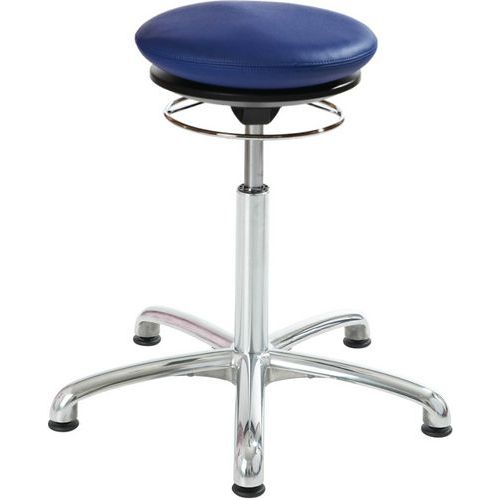 TABOURET PILATES - IMITATION CUIR - MEDIUM - PATIN - BLEU - GLOBAL PROFESSIONAL SEATING