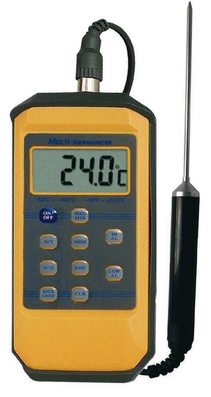 Thermomètre électronique - sonde étanche IP65 - 10 mémoires - Température -50°C à +300°C #9289AT_0