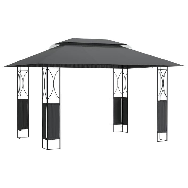 VidaXL Belvédère avec toit anthracite 400x300x270 cm acier Modèle AbriTitan 204 - noir 360142_0