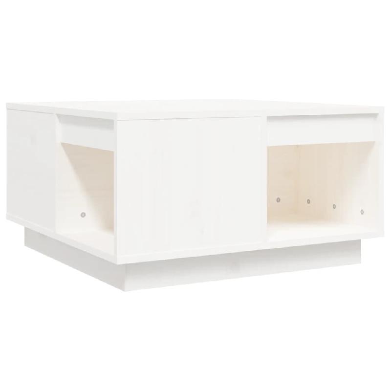 VidaXL Table basse Blanc 60x61x32,5 cm Bois massif de pin Modèle Polaris Prestige - 814530_0