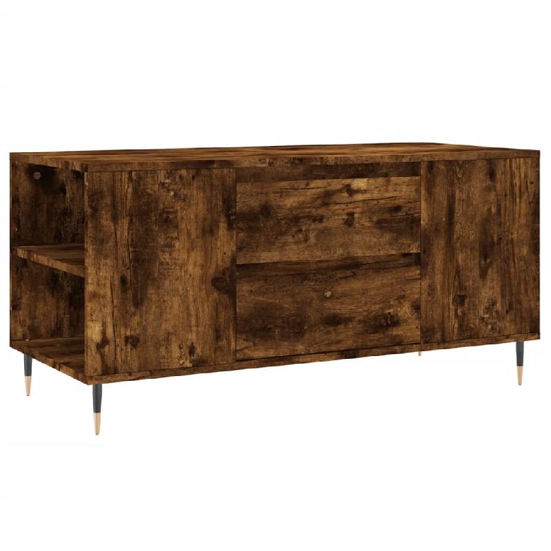 VidaXL Table basse chêne fumé 102x44,5x50 cm bois d'ingénierie Modèle Atlas Urbain - 830993_0