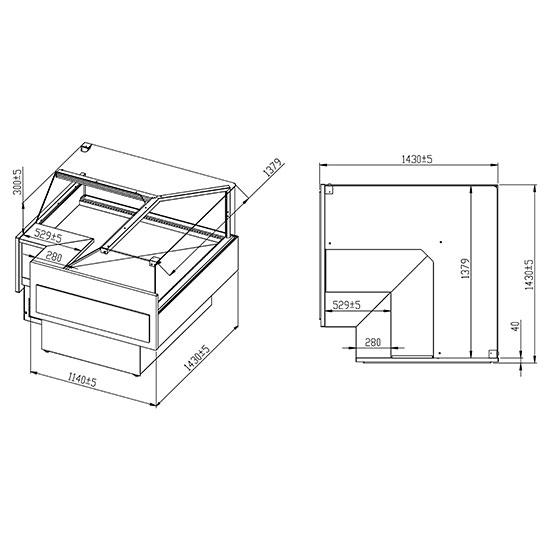 Vitrine réfrgérée ventilé à viande 