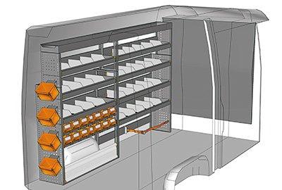 Aménagement Sprinter utilitaire L2H2 ou L2H3 - côté gauche - avec bacs tiroirs et vasques_0