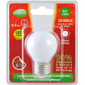 AMPOULE LED GLOBE E27 1W 6000K VISION-EL 7616B