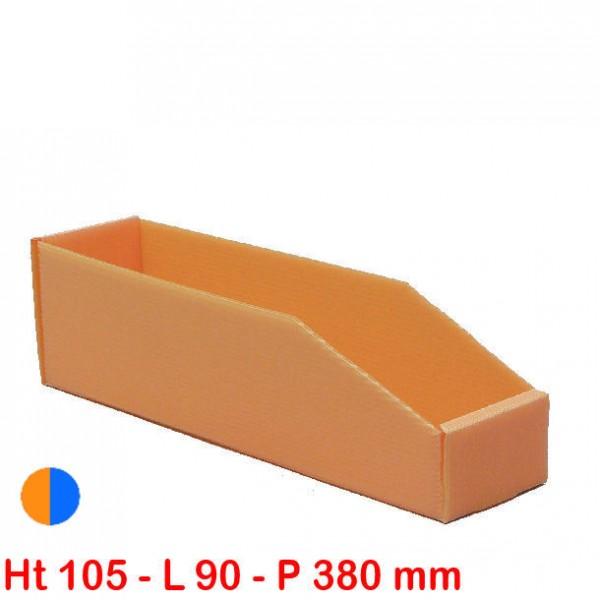 Bac à bec polypropylène Eco - Profondeur 380 mm - Capacité 2,8 litres - Orange - Résistant aux produits chimiques et graisses_0