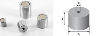 Aimant permanent - base magnétique néodyme IMA723ND - diamètre 27mm - force 15kg_0