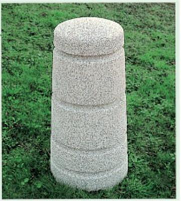 Borne en béton cylindrique SATURNE - Hauteur 80 cm - Diamètre 42 cm - Finition ton pierre_0