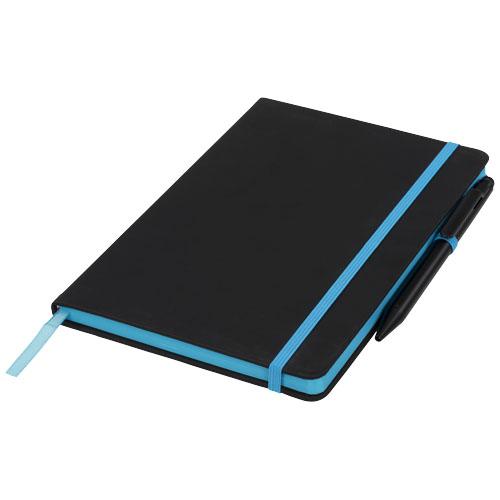 Carnet de notes M Noir Edge - couverture douce, reliure et marque-page assortis, 96 feuilles ligné crème_0