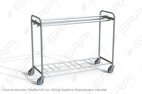 Chariot chevalet modulable 135x55x100 cm - acier zingué - modèle che55135100-02z_0