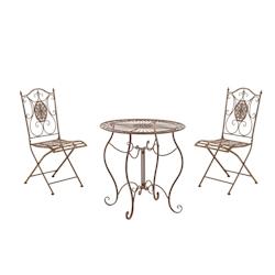 CLP Ensemble de jardin Aldeano en fer Marron antique - marron métal 112416632_0