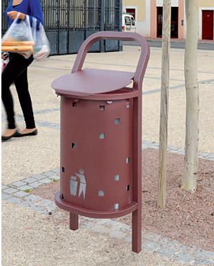 Corbeille publique - modèle 'Conviviale Standard' 50 litres - intégration facile et détection malvoyants_0
