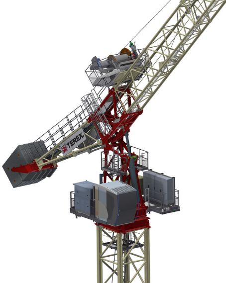 Grue à tour à flèche relevable CTLH 192-12 - Terex - longueur de flèche max. 55 m - capacité max. 12 t_0