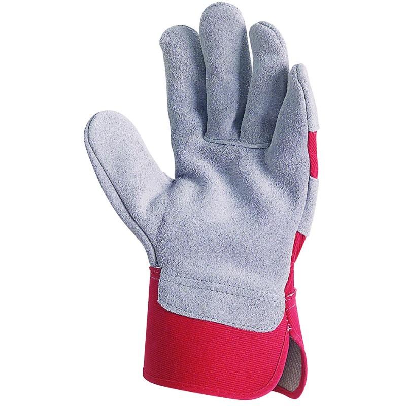 Gant docker Eurostrong 152 - croûte de vachette grise, paume doublée coton, manchette sécurité 8 cm - réf. MO152_0