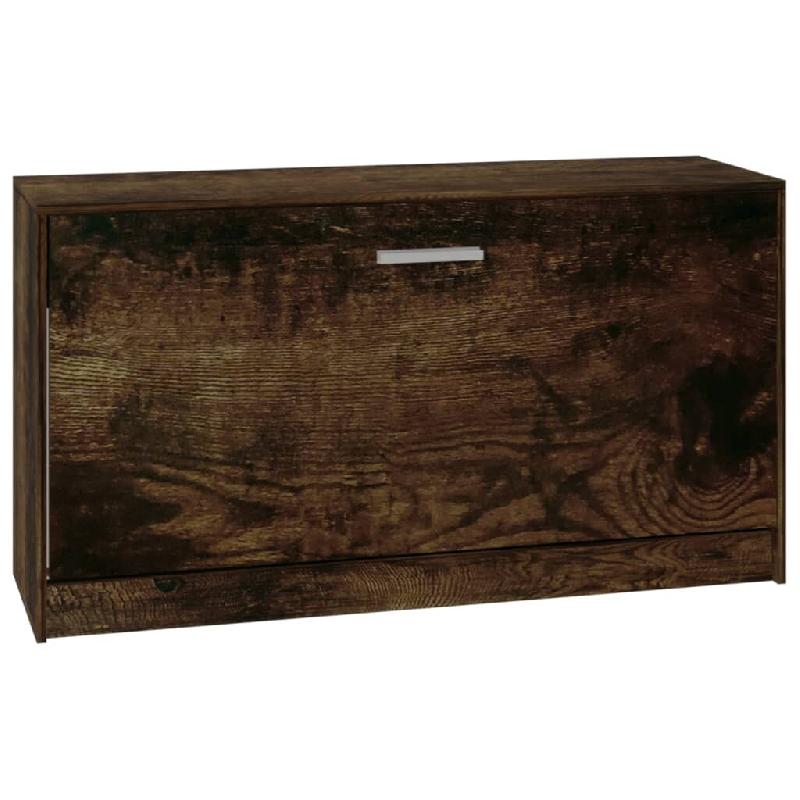 Helloshop26 - Banc à chaussures bottes commode étagère meuble entrée rangement 80 x 24 x 45 cm bois d'ingénierie marron 02_0022920 - marron alumi_0
