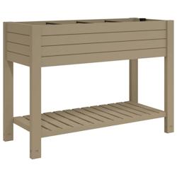 Helloshop26 - Jardinière bac lit surélevé plantes fleurs terrasse jardin de jardin clair 110 x 45 x 79 cm polypropylène marron 02_0039784 - 300021_0