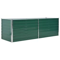 Helloshop26 - Jardinière lit surélevé plantes fleurs jardin 240 cm acier galvanisé vert 02_0001106 - 3000074651532_0