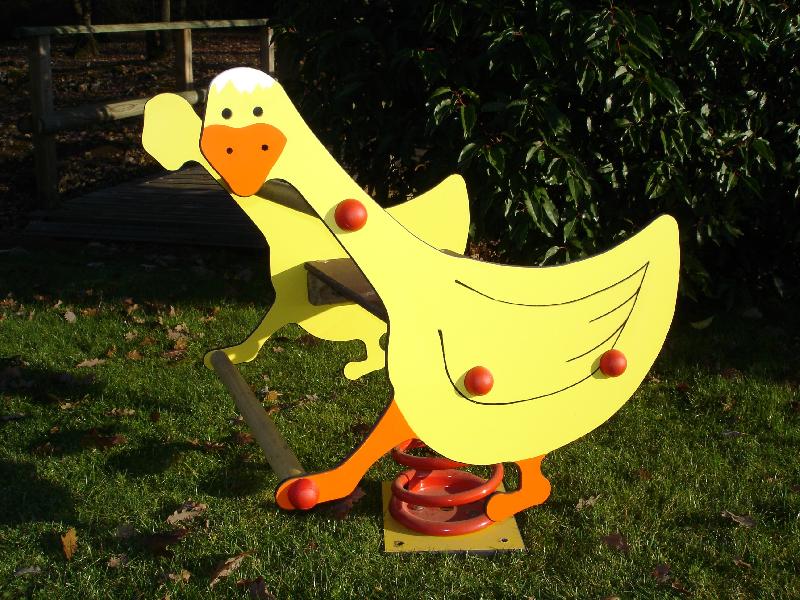 Jeu sur ressort 1 place - Double figurine CANARD - Modèle Leo_0