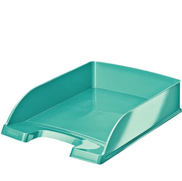 LEITZ Lot de 5 Corbeille à courrier Plus Wow A4, en polystyrène choc, coloris menthe glacée - vert 52263051_0