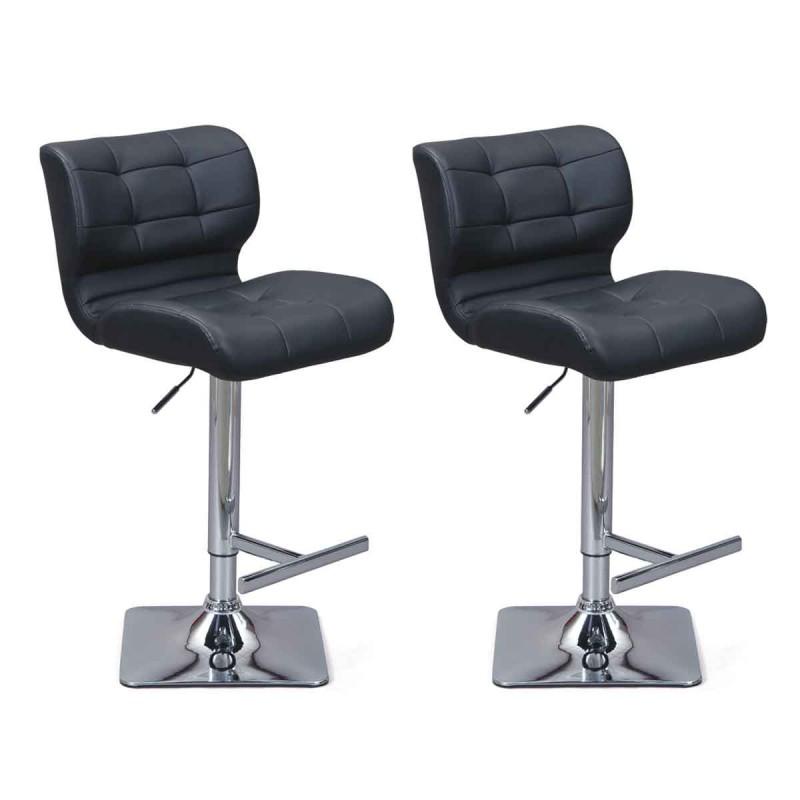 LOT DE 2 TABOURETS BAR DESIGN ADONIS 109CM NOIR - PARIS PRIX_0