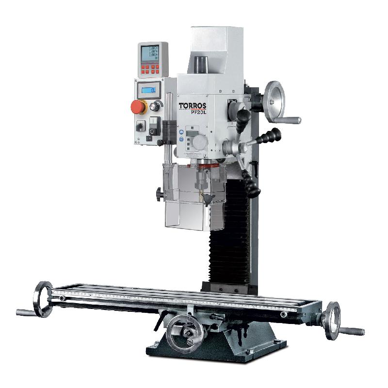 Perceuse-fraiseuse X 480 Y 175 mm Z 280 mm CM2/M10 0,85 kW 230V table longue affichage digital Torros PF20LD VARIO_0