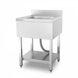 Plonge professionnelle 1 bac 60x70 cm - Etagère basse - Equipementpro - SA-607_0