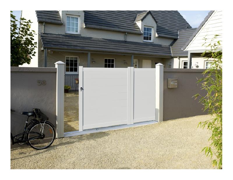 PORTAIL ALUMINIUM COULISSANT PLEIN EN KIT DIMENSION L.3500 (ENTRE PILIERS) X H.1500 MM COULEURS BLANC (RAL 9010)