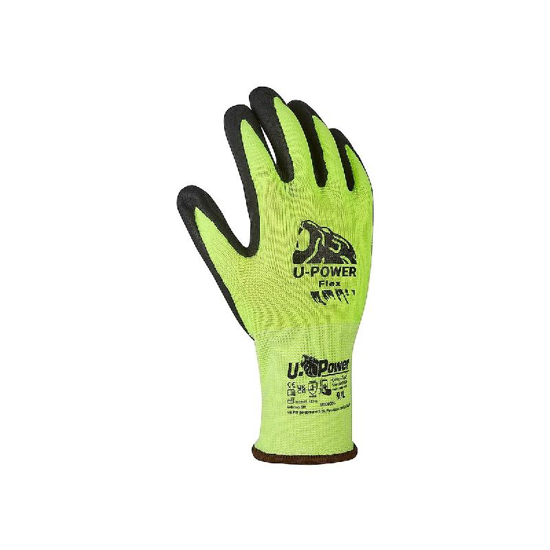 U-POWER Gants de manutention tactiles FLEX Jaune Fluo 10 - 10 multicolore multi-matériau 8033546515891_0