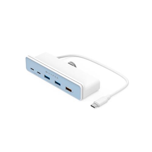 SANHO - HyperDrive 5-en-1 Hub USB-C pour iMac 24'' - 5 ports (USB-C/USB-A), compatible iMac 2021, blanc_0