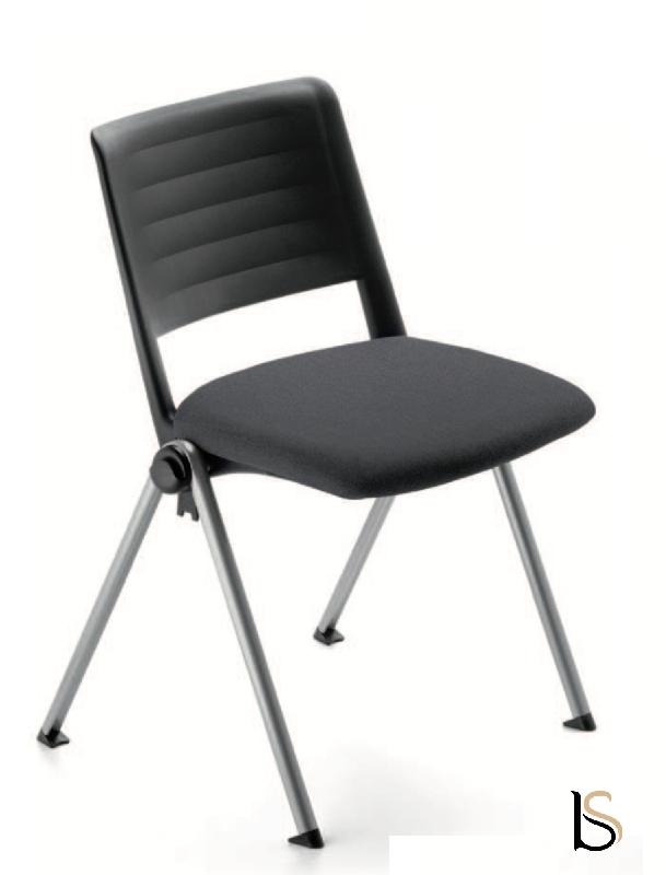 Chaise visiteurs Smash dossier polypro noire - Sokoa - Noir, Rouge_1