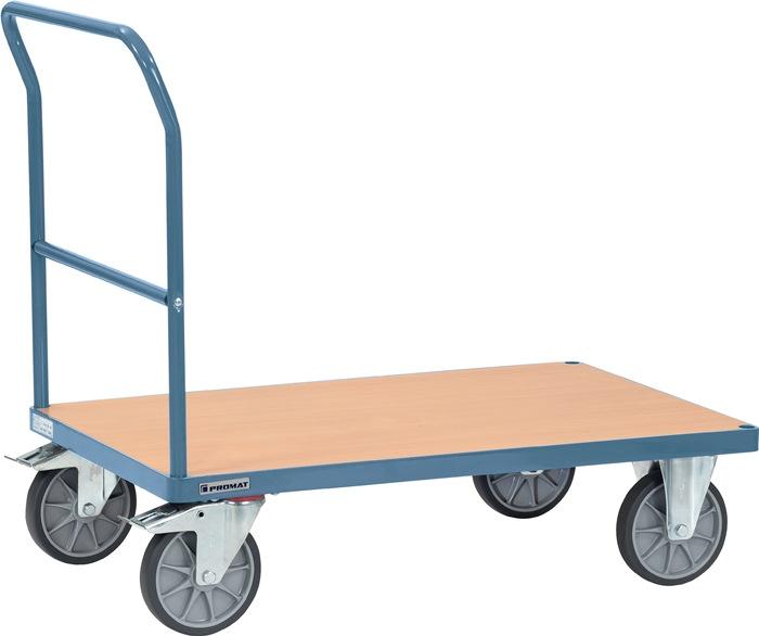 Chariot à plate-forme - Surface chargement L1000 x l700 mm - Tube acier bleu RAL 5014 - Capacité 600 kg - PROMAT_0
