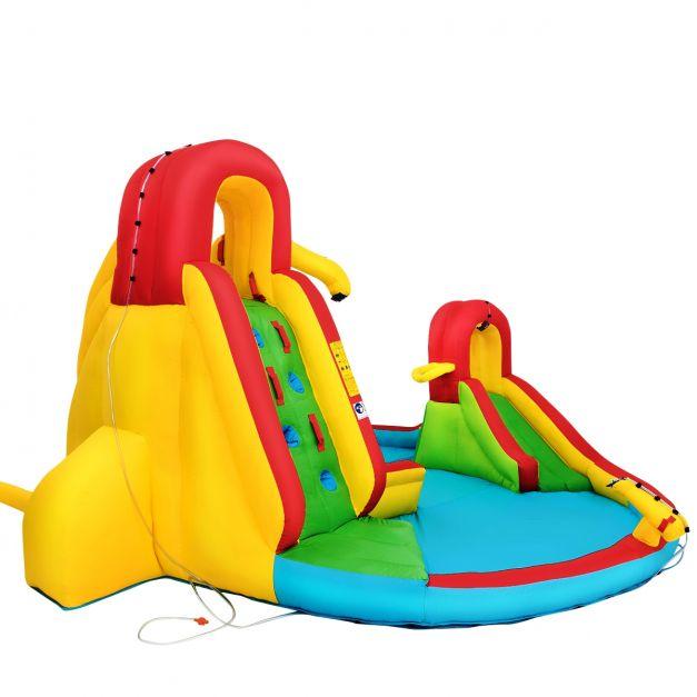Château gonflable pour 3 enfants - 2 toboggans, bassin d'éclaboussement, canon à eau - souffleur non-inclus - 20_0005719_0