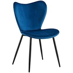CLP Chaise de salle à manger Maika Bleu foncé/Velours - bleu textile 326364_0