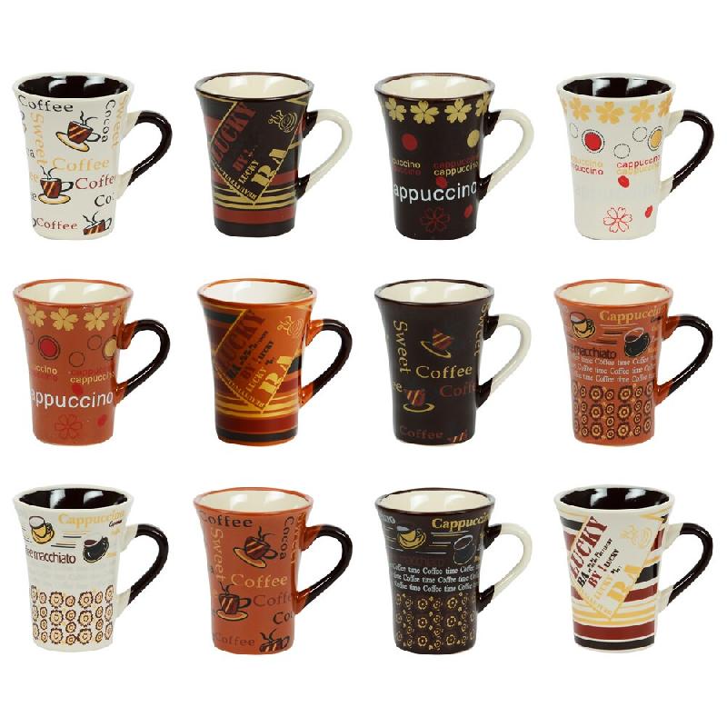 Coffret de 12 tasses à café Collector 8 cl -  Multicolore Rond Porcelaine Table Passion - multicolore porcelaine 3106232780103_0
