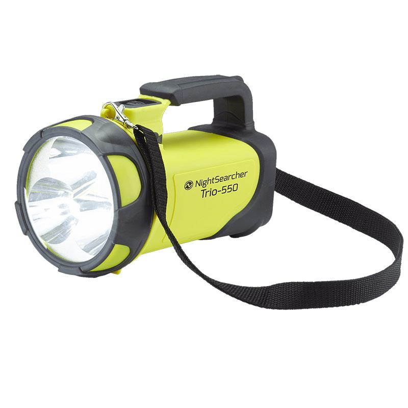 Lampe torche led trio 550 550lm portée 600m jaune nightsearcher_0