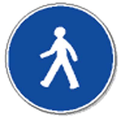 Panneau de signalisation - Passage pour piétons obligatoire - Fabrication française - Sur-mesure - PVC 2mm ou aluminium_0